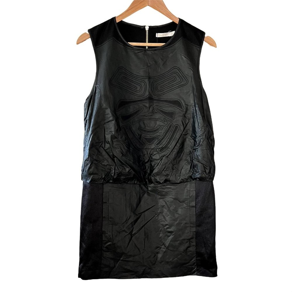 NWT See U Soon Faux Leather Sleeveless Mini Dress Mod 60's Inspired Pock… - Picture 1 of 13